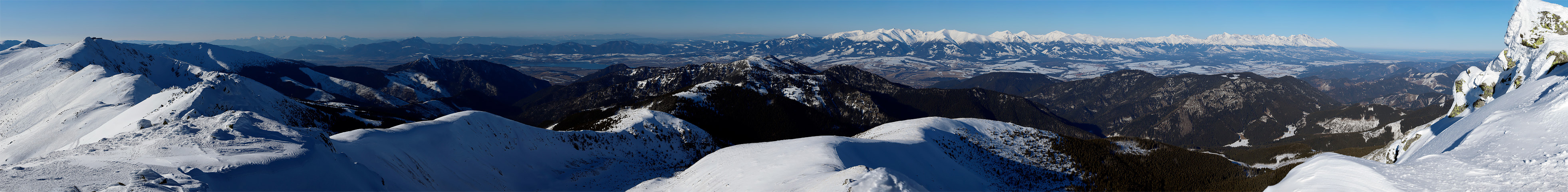 High Tatra mountains - panorama from Dumbier, Low Tatra mountains.